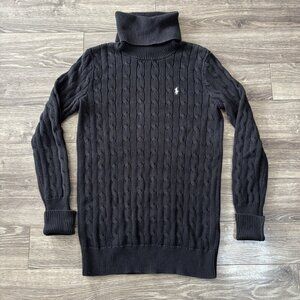 VTG Ralph Lauren Sport Turtleneck Sweater Mens M Cable Knit Pullover 90s Y2K